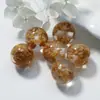 Pingente Glaciar Pó Dourado Contas de Flor Contas Redondas Contas com Furo Reto Pulseira de Resina Material para Joias DIY Acessórios
