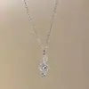 Colar Vintage Blue Note Mais Vendido Transfronteiriço para Meninas com Pingente de Nota Musical Brilhante em Strass Corrente para Clavícula