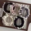 Faixa de cabelo com babados de renda estilo coreano, macia e confortável, scrunchie pequeno de seda gelada, elástico simples para rabo de cavalo para mulheres
