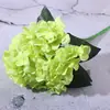 Flores de hortênsia artificiais para casamentos, flores de seda com folhas de dinheiro, flores decorativas para o salão de casamento, cabeças de flores de rosa e peônia, plantas artificiais