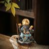 Nuevo Dios Cabeza de Elefante Zisha Ganisa para el Dios Elefante Indio Tailandés, Aromaterapia Zen Transfronteriza, Reloj con Fragancia de Reflujo de Humo