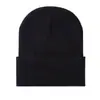 Gorro liso de borde enrollado transfronterizo, se puede añadir bordado de logo, color sólido, gorro de esquí, gorro de punto, gorro para el frío, gorro de lana