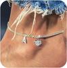 Tobillera Inicial de Plata Exquisita de Amazon Tobillera Sencilla Personalizada con Alfabeto Tobillera de Cadena Cubana con Forma de Corazón de Circonita Cúbica