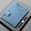 Suéter de punto grueso medio de color liso con cuello redondo para otoño e invierno, tejido casual de jacquard de rombos estilo coreano, camiseta básica cálida para jóvenes para hombres