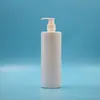 Frasco de loção plano de 500ml, frasco plástico vazio tipo pump para shampoo, gel de banho e materiais de embalagem para cosméticos personalização