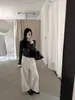 Calça jeans GAGD estilo 'Chanel', cintura alta, casual, corte solto, com bolsos, perna reta, cropped, para mulheres petite, efeito emagrecedor