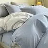 Conjunto de cama de quatro peças 100% algodão, algodão lavado, respirável, confortável, inspirado em dopamina, design vibrante color-block, disponível para dropshipping