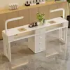 Nova mesa de manicure multifuncional com aspirador embutido, carregamento sem fio, luxo leve, popular online, comercial, mesa econômica e prática