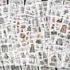 Infeelme Libro de Pegatinas Serie de Paseos de Antaño Diario Vintage Material para Manualidades Pegatinas de Fondo Decorativas 20 Hojas 4 Diseños