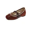 Sapatos Mary Jane com salto para aumentar a altura em estilo francês com laço para mulheres, novidade outono 2026, sapatilhas versáteis de fivela rasa