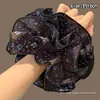 Laço de Cabelo Grande Versátil para o Dia a Dia Outono e Inverno para Mulheres Laço de Cabelo de Alta Qualidade Elástico de Rabo de Cavalo Grande de Bolinhas Corda de Cabelo