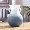 Nuevo jarrón de cristal retro de boca grande para sala de estar, decoración de escritorio, arreglo floral hidropónico con flores secas de lirio rosa, venta al por mayor