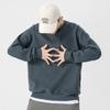 Suéter para Hombre Manga Larga Primavera y Otoño Terciopelo Combinable Base Terciopelo de Doble Cara Camiseta Marca de Moda para Hombre Casual Sonriente