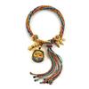 Cuerda de Mano Tibetana Thangka Cuerda de Algodón Enrollada a Mano Pulsera Trenzada Ojo del Dios de la Riqueza de Cinco Vías Zakiram Tara Verde Perla Thangka