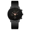 Procesamiento y Personalización del Fabricante Moda Popular de Comercio Exterior Reloj de Tres Ojos para Hombre Reloj para Hombre Reloj de Cuarzo Correa Milanesa Correa de Malla Modelo para Hombre