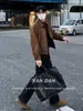 Nueva Moda Sencilla Europea y Americana Combinable Otoño e Invierno Chaqueta Abrigo Ajustada con Solapa de Gamuza para Hombre Hombres