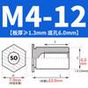 SO-M2M3M4M5M6M8 Remache Hexagonal Galvanizado de Agujero Pasante Placa de Presión Tuerca de Chapa Columna Espárrago de Acero al Carbono