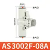 Válvula de Mariposa de Tubería Tipo SMC Válvula de Velocidad Ajustable Actuador de Control de Cilindro de Paso Recto Junta de Tubería de Aire As1002/2052Fs