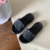 Pantuflas de suela gruesa para mujer verano suela plana antideslizante color sólido combinan con todo casual sandalias de playa zapatos de mujer al por mayor