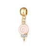 Lindos Accesorios de Joyería de Dibujos Animados Colgantes de Piruleta Dorados Hechos a Mano para Pulseras y Collares de Mujer