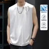 240g Algodón Mercerizado Líquido Hombro Ancho Chaleco Fresco Sin Mangas para Hombre Verano Holgado Delgado Transpirable Deportivo Camiseta de Tirantes para Vallas