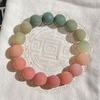 Pulseira de bodhi polida com sementes originais para homens e mulheres, gradiente rosa e verde, pulseira de bodhi fosca, contas contas placa de texto brincadeira brincadeira atacado