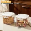 BNBSSquare Caixa Plástica de Armazenamento Pote Hermético Feijão Grau Alimentício Grãos Macarrão Borboleta Grãos Mistos Grãos de Café Lata