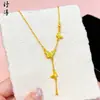 Loja de Ouro Mesmo Estilo Areia Dourada Gelo Triturado Cintilante Coração Pequena Barra de Ouro Colar Estilo Popular Feminino Fique Rico Logo Corrente da Clavícula Atacado