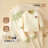 Conjunto de Ropa Interior Térmica para Bebé con Relleno de Algodón, Engrosado para Niñas, Conjunto de Otoño e Invierno de Tops y Pantalones, Ropa de Otoño para Bebé, Conjunto de Otoño para Niños