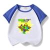 Roupas de verão masculinas terno 2023 novas roupas infantis contrastam roupas de cores frias bonito puro algodão roupas esportivas infantis de verão