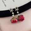 Pendientes de flores originales para mujer, súper hada, con borlas de perlas de agua dulce, elegantes y de alta gama que combinan con todo.
