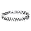 Pulseira de Aço Titânio Moagem Quatro Lados Tecido Duplo Não Desbota Estilo Frio Hip-hop Masculino e Feminino Simples Pulseira Cubana Joias Pulseira com Fivela