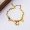 Nuevo Pulsera de la Fortuna con Caballo Mecedor de Esmalte Chapado en Oro Estilo Chino con Colgante de Caballo de Lujo Vintage