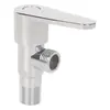 Conjunto de Torneira Doméstica de Aço Inoxidável Torneira de Lavatório Torneira de Cozinha Torneira de Água Fria Única Torneira de Abertura Rápida Válvula Angular a