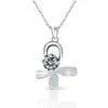 Exportación Transfronteriza Collar de Plata de Ley S925 para Mujer Estilo Ins Fresco Cadena para Clavícula de Trébol Diseño Simple de Moda