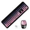Mofii Ferris Hand 666 Set de Teclado y Ratón Inalámbricos Chocolate Niñas Lindo Computadora Silencioso Oficina