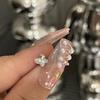 Super Flash Huazi Diamante 8mm Cuadrado Grueso Copo de Nieve Corazón Clavo para Hueso de la Oreja Colección Acero de Titanio Base Plana Aguja con Rosca para Soportar Perforación de Oreja