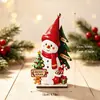 Nueva decoración navideña transfronteriza, adornos de madera de dibujos animados para decoración del hogar y la tienda, decoraciones de escritorio de Papá Noel y muñeco de nieve