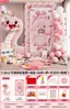 Conjunto de Decoração de Festa de Aniversário Temático de Cobra Rosa para Um Ano, Painel de Parede de Pelúcia, Decorações com Balões, Placa de KT