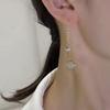 Pendientes largos con borlas de piedra de ojo de gato de Dongdaemun, de estilo hada, ligeros, de lujo, nuevos y elegantes, adelgazantes.