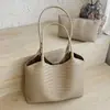 Bolso de hombro tipo tote transfronterizo, estilo coreano nuevo, nicho, tejido simple, moda, simple, diario, casual, gran capacidad
