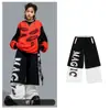 Ropa Moderna para Niños de Street Dance Conjunto de Pantalones con Estampado de Doble Letra Hip-Hop para Niños Disfraz de Percusión Hip-Hop para Niños