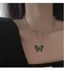 Colar borboleta estilo frio para mulheres ins hip hop nicho corrente de clavícula personalizada verão Nova Moda colar pingente de metal