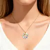 Collar Flor de Durazno para Mujer 5 Nuevas Piezas de Plata Pura Gama Alta Lujo Ligero Nicho Regalo Qixi Cumpleaños Día de San Valentín para Novia