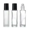 Frasco Roller de Vidro Fosco Transparente 15ml Frasco para Massagem dos Olhos Frasco Dispensador de Perfume Frasco Roller para Óleos Essenciais