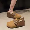Hebilla de Cinturón de Moda Otoño 2026 Zapatos de Suela Gruesa Hermosos Zapatos de Una Sola Pieza Mocasines para Mujer Aumento de Altura Interior Mocasines sin Cordones Persona Perezosa