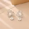 Pendientes de Flor de Perla de Circonita de Alta Gama, Modernos y Elegantes, Pendientes de Estilo Femenino, Personalizados, Accesorios Exquisitos y Versátiles