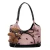 Bolsa de Lona Nueva 2026 para Mujer, Bolsa de Viaje, Bolsa con Lazo, Lindo Bolso de Hombro de Lona, Dulce Bolsa de Mariposas para Mujer