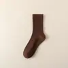 Calcetines para Mujer para Otoño e Invierno, Color Sólido, Engrosados, Hasta la Pantorrilla, No se Desvanecen, Cálidos, Casuales, de Longitud Media, Calcetines de Algodón para Mujer al por Mayor