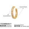Clip para Oreja de Acero Inoxidable Chapado en Oro de 18K con Circonita de Diamante Completo con Forma de C Transfronterizo Europeo y Americano Accesorio Versátil de Lujo Ligero Francés de Nicho para Mujeres